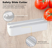 3-in-1 Magnetic Wrap Dispenser & Cutter – Aluminum Foil, Plastic Wrap & Paper Towel Organizer