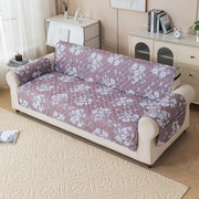 Gulnaar Series Anti-Slip Sofa Cover Mat with Pocket – Polyester Couch Protector(Botanic Breeze)