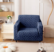 Universal Jacquard Fabric Diamond Texture Sofa Cover 220 GSM (Navy Blue)
