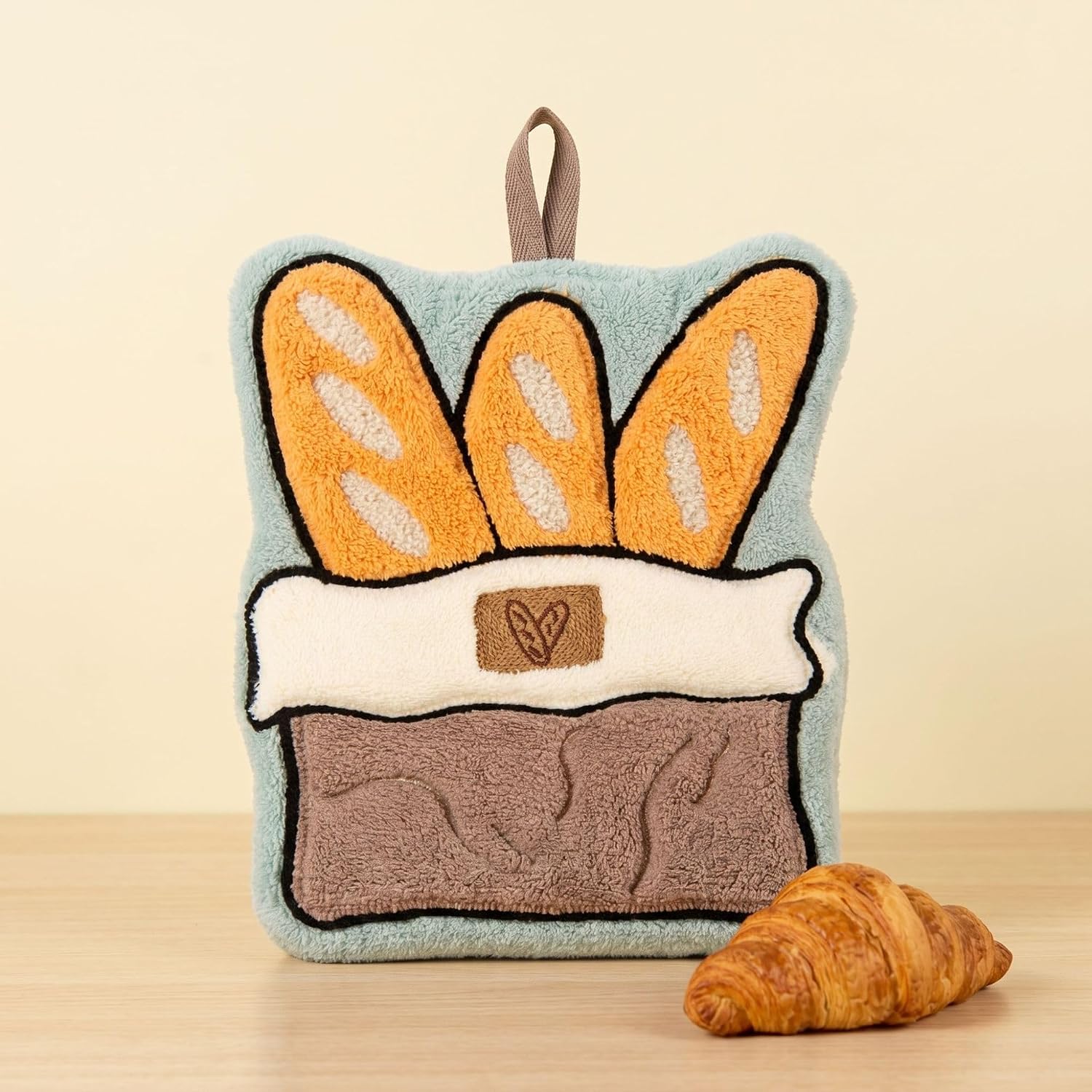 Coffee Shaped Hanging Towels Soft Coral Fleece Hand Towels (Set of 2)