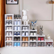 6-Layer Foldable & Stackable Shoe Cabinet with Transparent Front Door (Transparent)