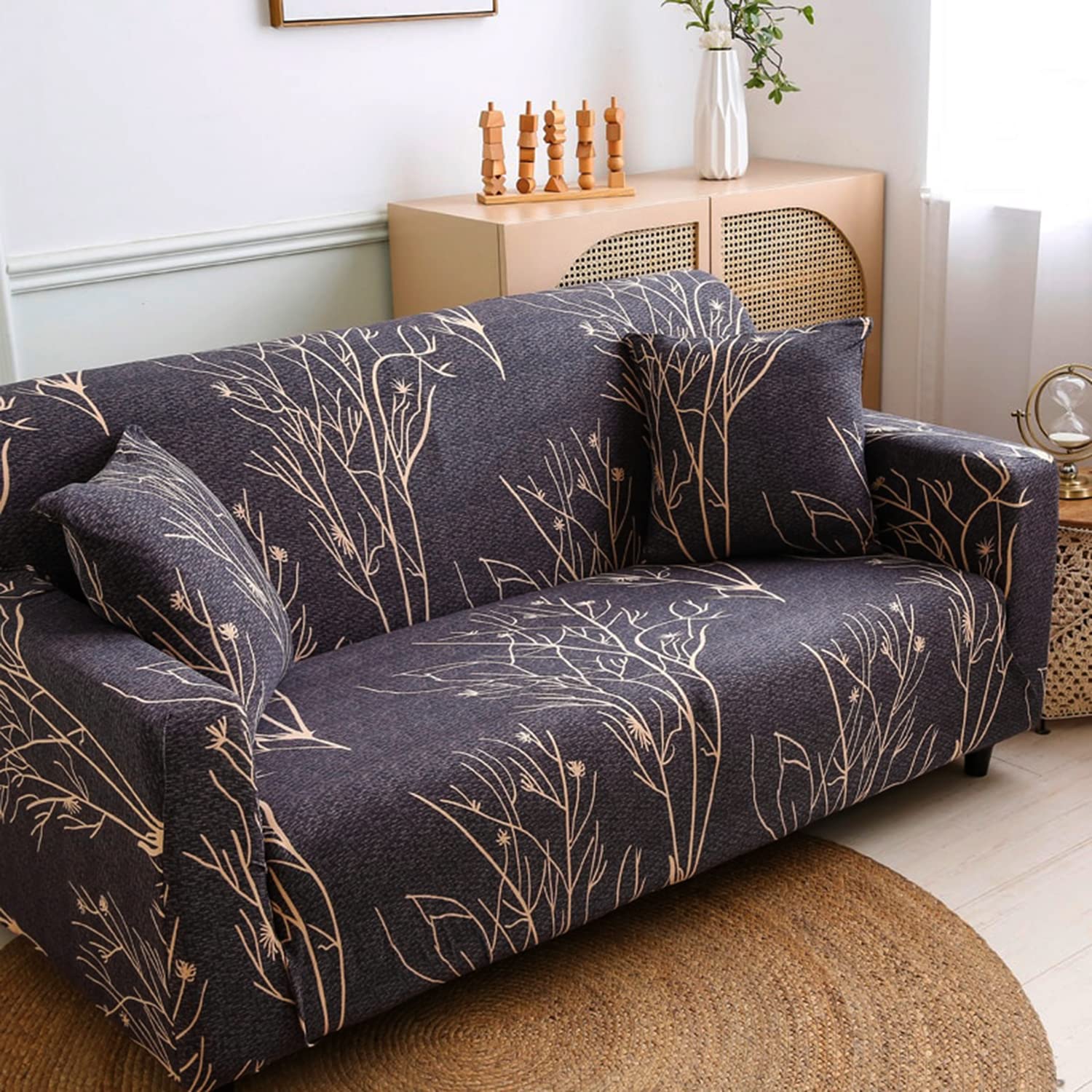 Universal Sofa Cover 140 GSM Sofa Slipcover (Plumb Branch)