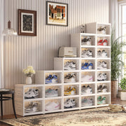 Foldable Shoe Rack | Space-Saving Shoe Organizer – White