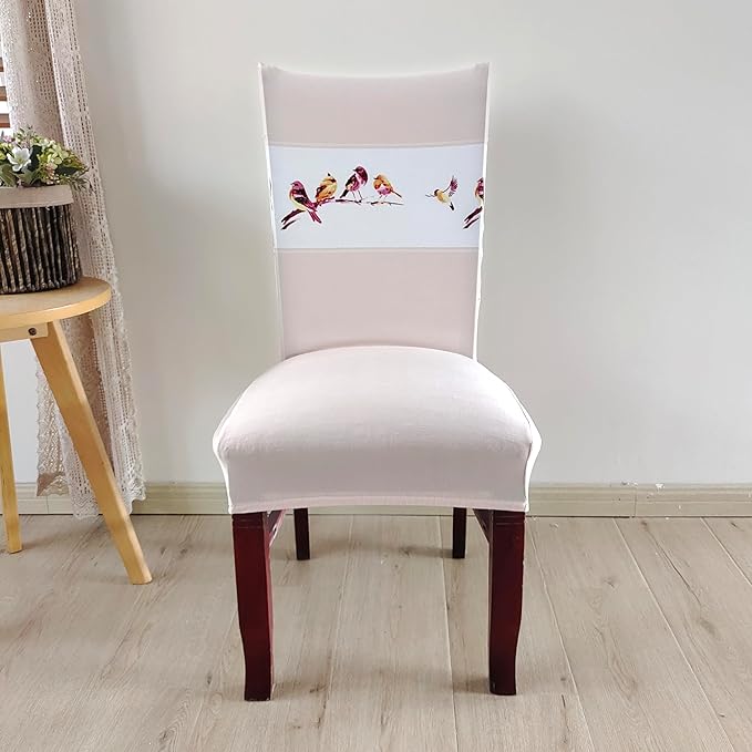 Elastic Chair Cover (Beige Bird)