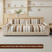 Banjara Weave Series Tassel Chenille Couch Cover Quilted Non-Slip Washable Sofa Slipcover (Cream)