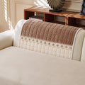 Waffle Quilt Corduroy Chenille Sofa Cover – Quilted, Non-Slip, Washable & Durable Protector (Tan)