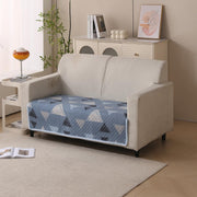 Reversible Printed Quilted Sofa Cover Mats for 1/2/3/4 Seater Sofa Cover- Blue Stone