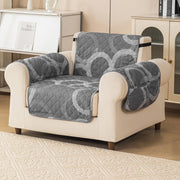 Gulnaar Series Anti-Slip Sofa Cover Mat with Pocket – Polyester Couch Protector(Silver Orbit)