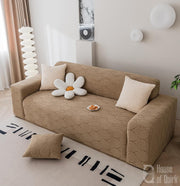 Universal Jacquard Leaf Texture Fabric Sofa Cover (Camel)