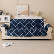 Quilted Printed Sofa Cover for Indian Sofa Set – Washable (Blue Diamond)