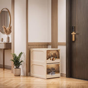 DIY Shoe Rack with Sliding Doors - Cream