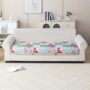 'Aura Petal Series' Quilted Sofa Mat Printed – Anti Slip (Flora Jade)