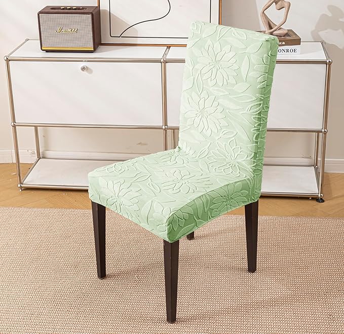 Stretchy Universal Camellia Jacquard Waterproof Chair Cover (Green)