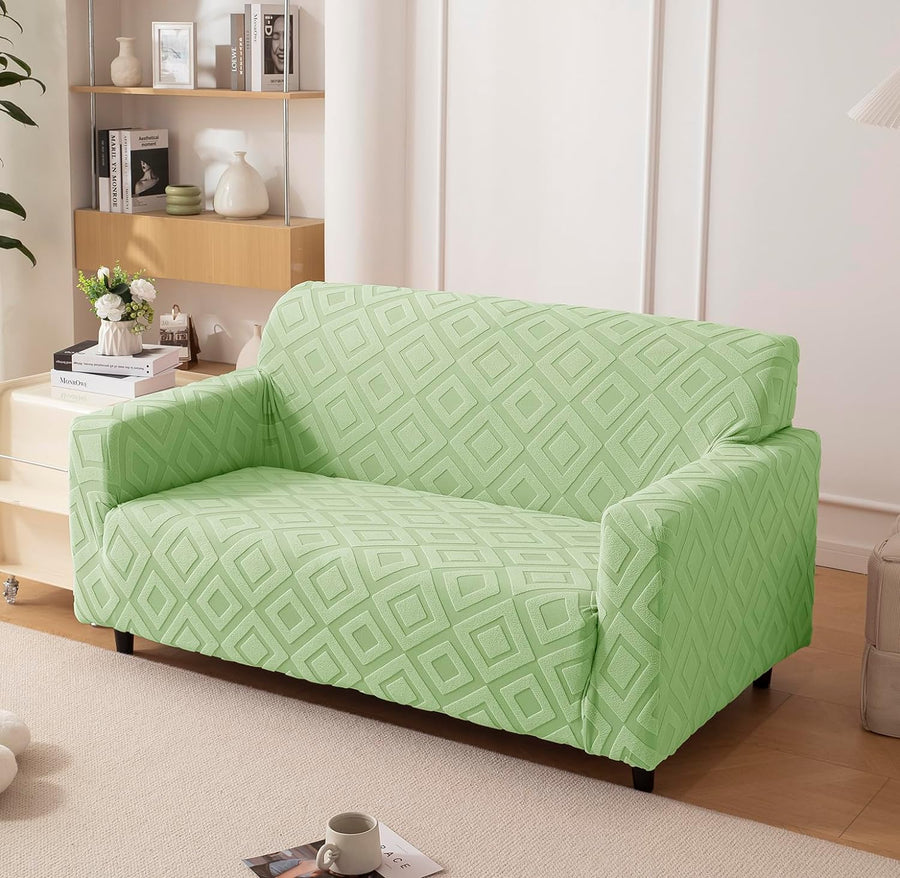 Jacquard Fabric Diamond Texture Sofa Cover 220 GSM (Green)