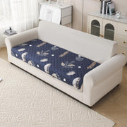 'Aura Petal Series' Quilted Sofa Mat Printed – Anti Slip (Paisley Charcoal)