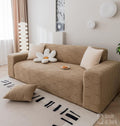 Universal Jacquard Leaf Texture Fabric Sofa Cover (Camel)