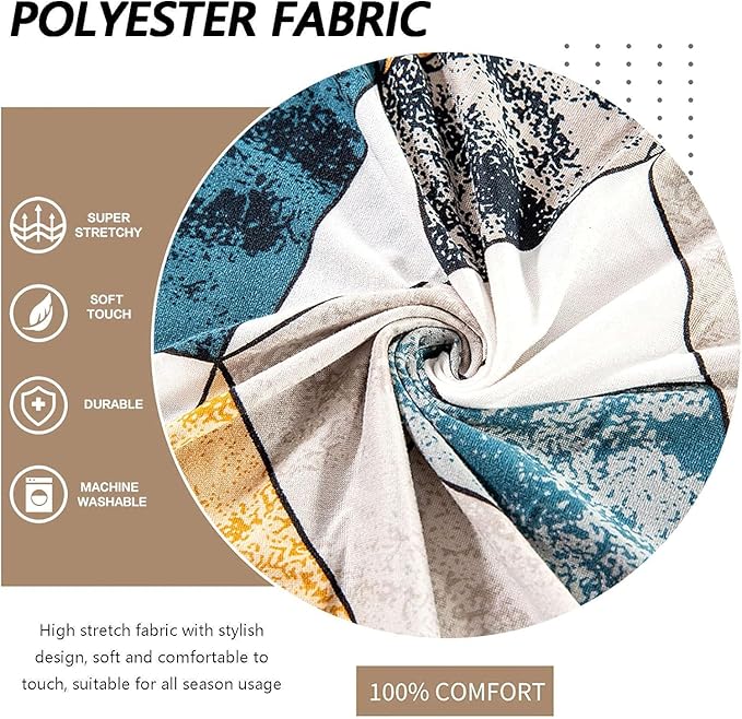 Universal 3 Piece Sofa Covers (3+1+1 Seater, Antique Prism)