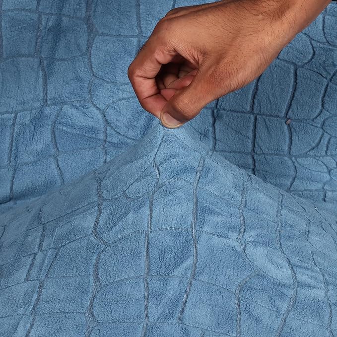 Universal Crocodile Texture Jacquard Fabric Sofa Cover (Blue)