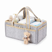 Foldable Baby Diaper Caddy with Divider - Grey