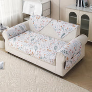 'Gulnaar Series' Printed Quilted Sofa Cover Blush Meadow)