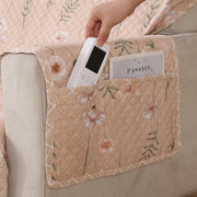 Polyester Sofa Cover Mat Reversible Couch Protector-Beige Blush