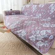 Gulnaar Series Anti-Slip Sofa Cover Mat with Pocket – Polyester Couch Protector(Botanic Breeze)