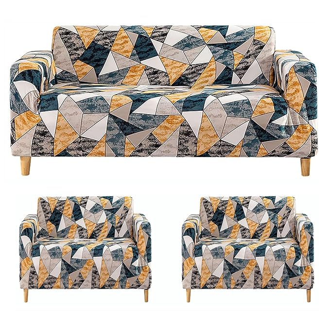 Universal 3 Piece Sofa Covers (3+1+1 Seater, Antique Prism)