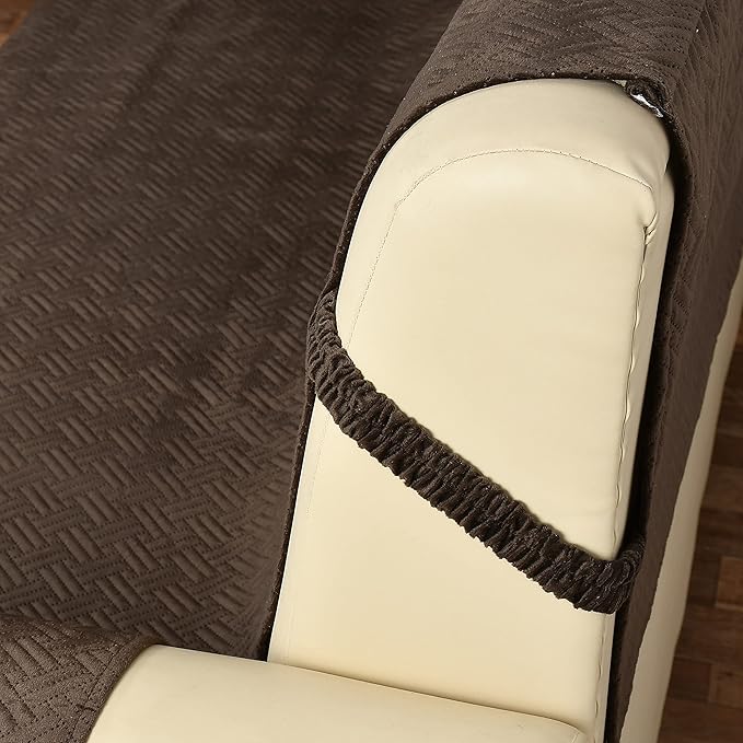 Ultra-Soft Velvet Couch Cover (Dark Brown, Single Seater)