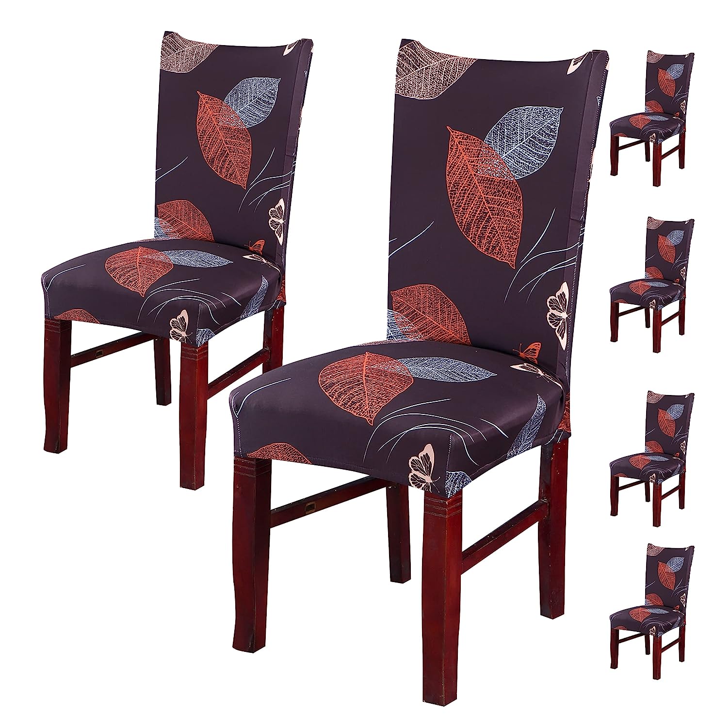 Printed Chair Cover-(Choco Leaf)