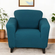 Universal Stretchable Jacquard Sofa Cover- Teal