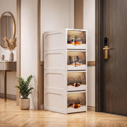 DIY Shoe Rack with Sliding Doors - Cream