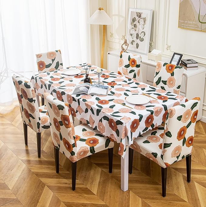 Dining Chair Cover With Table Covers Dining Table Cloth (1 Table Cover + 6 Chair Cover)