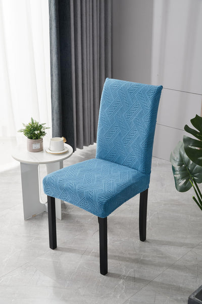 Elastic Jacquard Chair Cover (Pattern Blue)