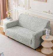Universal Jacquard Waterproof Camellia Fabric Sofa Cover (Light Grey)