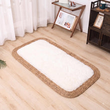 Plush Jute-Style Area Rug Soft Carpet for & Pet Mat