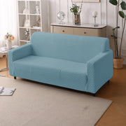 Elegant Jacquard Fabric 220 GSM Sofa Cover – Ultra Soft Stretchable (Blue)
