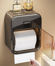 Punch-Free Paper Holder Wall-Mounted Paper Box (Black)
