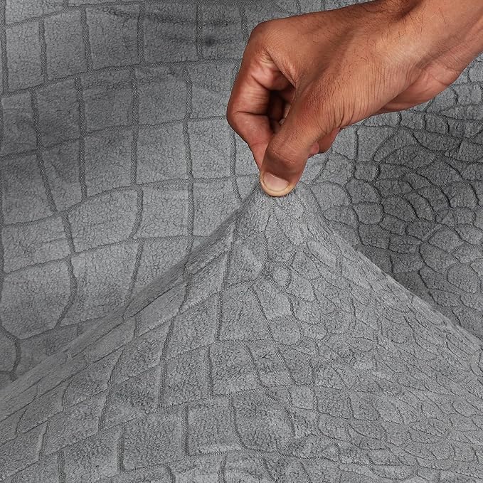 Universal Crocodile Texture Jacquard Fabric Sofa Cover (Charcoal)