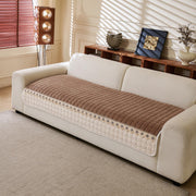 Waffle Quilt Corduroy Chenille Sofa Cover – Quilted, Non-Slip, Washable & Durable Protector (Tan)