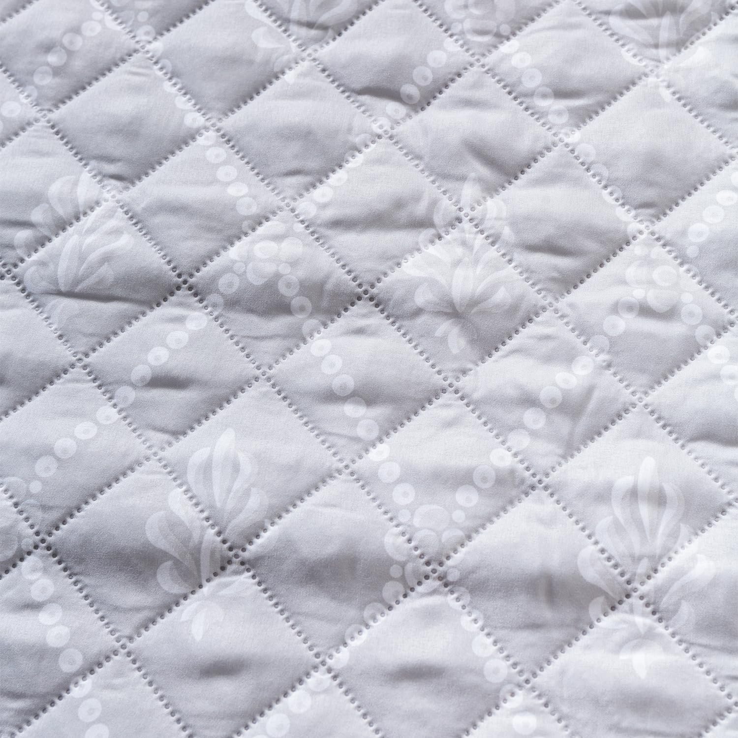 Printed Quilted Sofa Cover for 1/2/3/4 Seater Anti-Slip- Grey Canvas