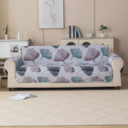 Gulnaar Series Anti-Slip Sofa Cover Mat with Pocket – Polyester Couch Protector(Fallen Leaves)