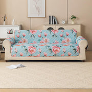 Gulnaar Series Anti-Slip Sofa Cover Mat with Pocket – Polyester Couch Protector(Rose Cloud)