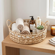Round Woven Paper Rope Storage Basket - Beige