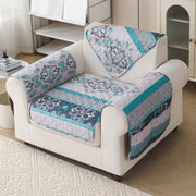 'Aura Petal Series' Quilted Sofa Mat Printed – Anti Slip (Boho Green)