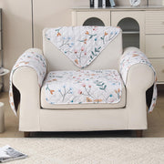 'Gulnaar Series' Printed Quilted Sofa Cover Blush Meadow)