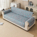 Gulnaar Series Anti-Slip Sofa Cover Mat with Pocket – Polyester Couch Protector(Pastel Bloom)