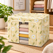 Clothing Storage Box 66 Litre - Cream Flower