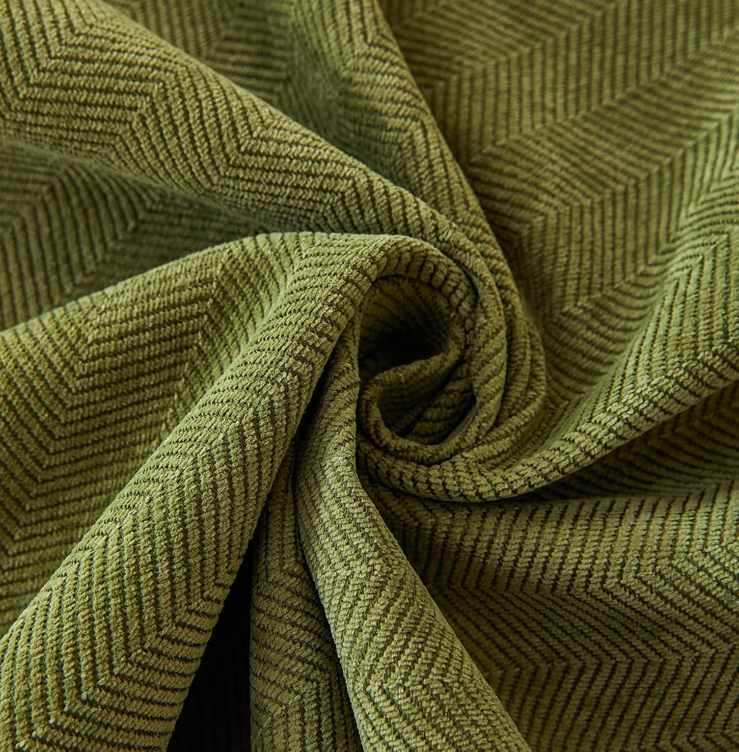 Herringbone Chenille Sofa Cover Set – 3 Pcs (2pc Armrest Covers 50x70cm + 1pc Seat Cover) Green)