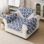 'Aura Petal Series' Quilted Sofa Mat Printed – Anti Slip (Octa Grey)