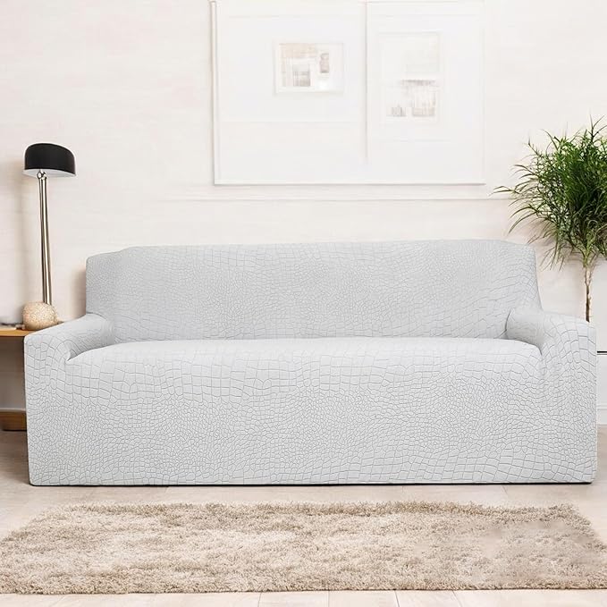 Universal Crocodile Texture Jacquard Fabric Sofa Cover (Smoke )